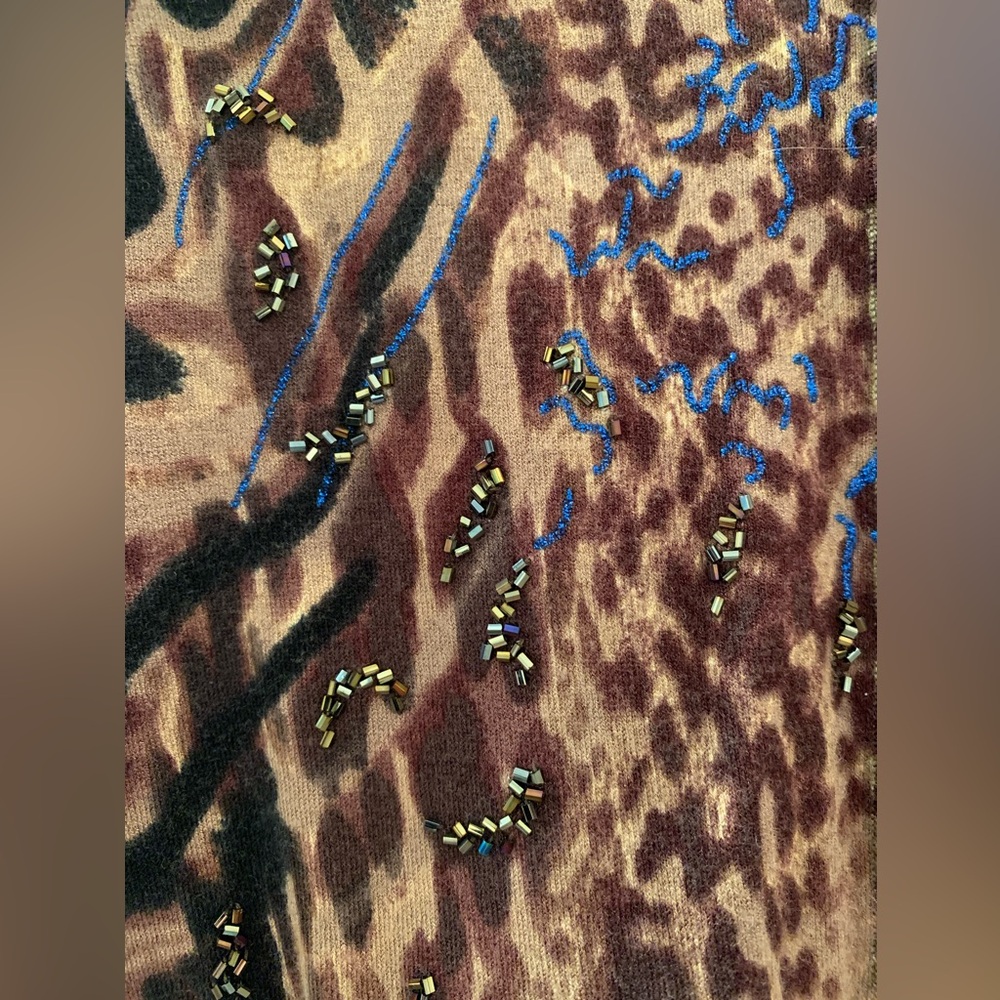 Alberto Makali Animal Print Beaded Zip Hoodie - Picture 6 of 7